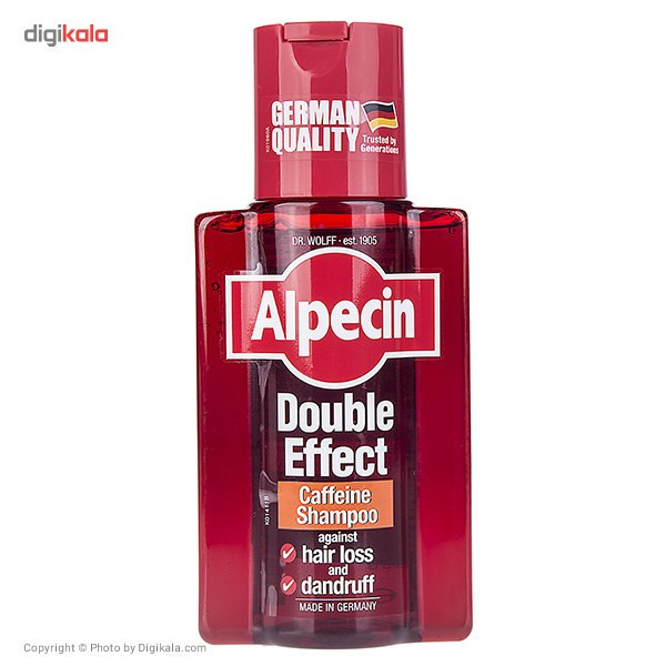 شامپو ضد شوره و تقویت کننده مو آلپسین مدل Double Effect Caffeine حجم 200 میلی لیتر
