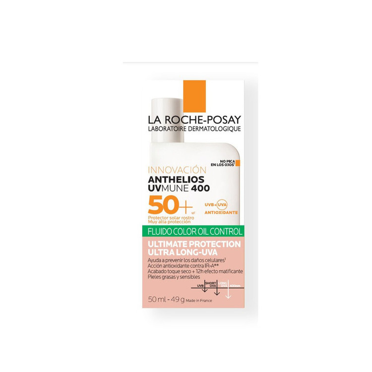 فلویید ضد آفتاب بی رنگ لاروش پوزای SPF 50 مدل Anthelios UVMune400 مناسب پوستهای چرب حجم 50 میلیلیتر