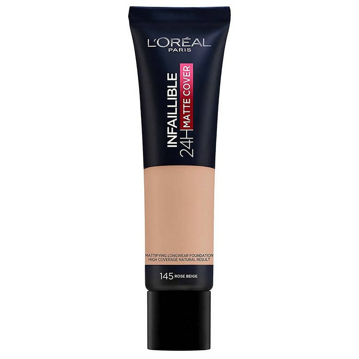 کرم پودر تیوپی لورآل INFAILLIBLE شماره 145 رنگ ROSE BEIGE حجم 30 میلی لیتر