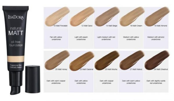 کرم پودر ایزادورا مدل Natural Matt oil free شماره 16