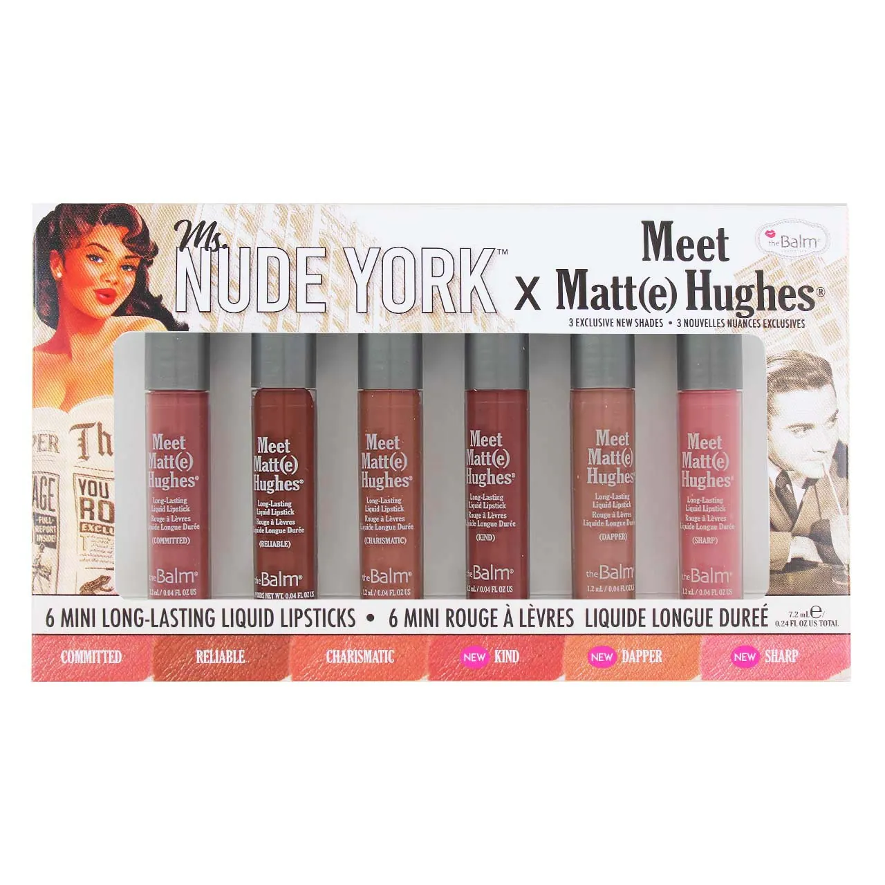 پک 6 عددی رژ لب مینی د بالم The Balm مدل Meet Matt (e) Hughes رنگ Ms.Nude York